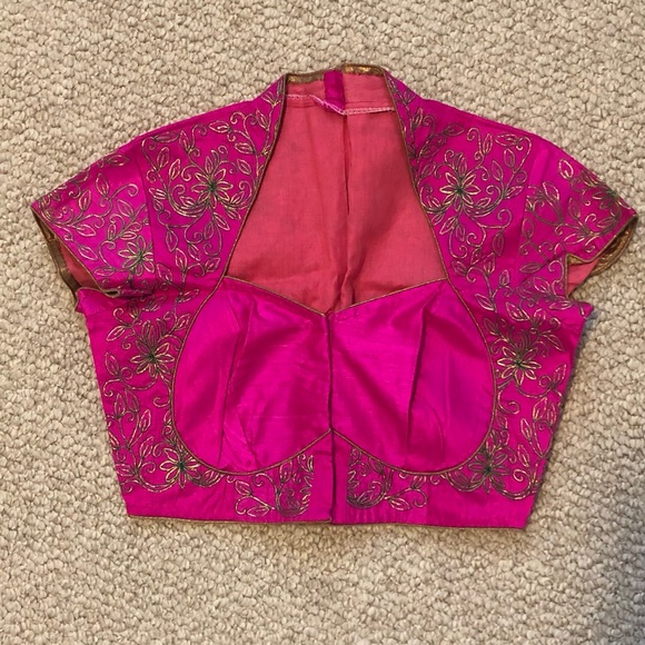 NWOT Yellow/Orange and Pink Chiffon Sari - Picture 1 of 12